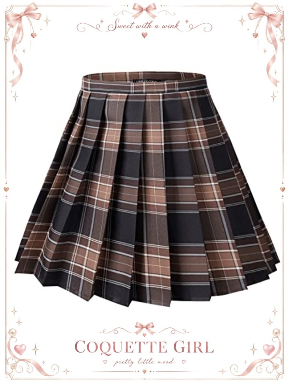 Pleated Plaid Mini Skirt High Rise A-Line Cheerleading Uniform